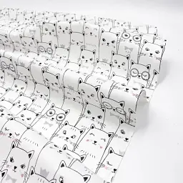 Багаторазова непромокаюча пелюшка Cosas Cats White 100х140 см біло-чорна (Diaper_CatsWhite_100x140) - мініатюра 4