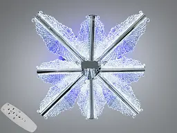 Стельова LED люстра хром 105W пульт димер