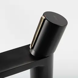 Змішувач для умивальника Rea Icon black L.gold чорний низький REA-B5680, Чорний - мініатюра 7