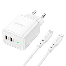 Зарядний пристрій Borofone Type-C to Lightning Reacher BN9 2Type-C 35W біле - мініатюра 7