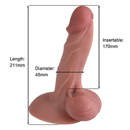 Фалоімітатор - Erospace Natural Play Silicone Dildo D4, 21 см - мініатюра 10