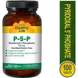 P-5-P Піридоксальфосфат Country Life 50 мг 100 таблеток - мініатюра 2