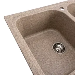 Кухонна мийка Platinum 7950 Equatoria гранітна глянцева з кріпленням 79x50 см карамель (000035791) - мініатюра 4