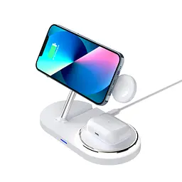 Зарядний пристрій Armorstandart Wireless Charging H101 3 in 1 Magnetic White (ARM78102) - мініатюра 5