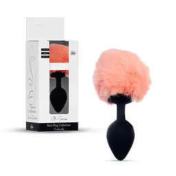 Анальна пробка з хвостиком B - Series Bunny Tail, 8 см (персиковий) - мініатюра 8