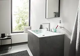 Змішувач Hansgrohe Finoris 160 для умивальника на 3 отвори з донним клапаном push-open Matt White 76034700 Білий матовий - мініатюра 6