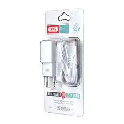 Мережевий зарядний пристрій XO L73 EU 2.4A Single port charger with lightning cable Білий - мініатюра 2