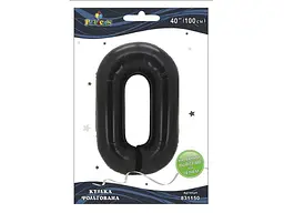 Кулька фольгована цифра PELICAN 40 (100 см) 1 0 чорна