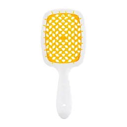 Гребінець для волосся Janeke Superbrush 1830 the Original Italian Patent Small Біла з жовтим