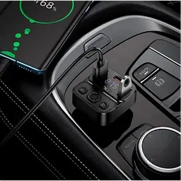 FM трансмітер автомобільний Hoco E87 Delta Bluetooth 5.4, 35W, USB C 20W PD QC AFC, USB A 5V 3A, USB A 5V 0.5A - мініатюра 5