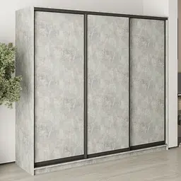 Шафа-купе тридверна MebelStar Стандарт BG 3ДСП 230x60x210 см Бетон (MBS-8279)