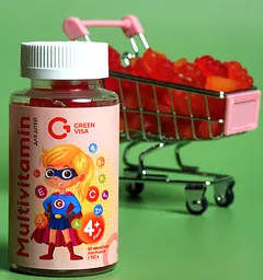 Мультивітаміни для дітей Multivitamin 60 желейних пастилок Грін Віза - мініатюра 3
