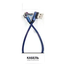 Дата кабель USB 2.0 AM to USB-C 0.25m 90° corner blue Dengos (NTK-TC-UG-SHRT-SET-BLUE) - мініатюра 3