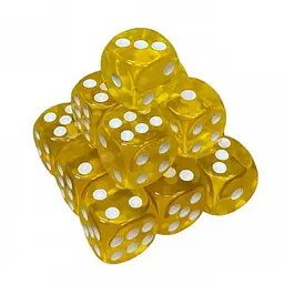 Настільна гра Games 7 Days Кубик D6 прозорий з точками (жовтий) , 1 шт. (g7dtransd6dotsyellow)