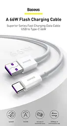 Кабель Baseus Superior Series Fast Charging USB to USB-C 66W 1m (CATYS-01) Black [67658] - мініатюра 8