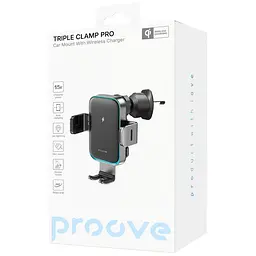 Автомобільний тримач з Бездротовим ЗП Proove Triple Clamp Pro 15W - мініатюра 2