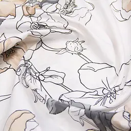 Комплект постільної білизни Cosas полуторний з простирадлом на резинці PASTEL FLOWERS 160 x 220 см (FlowersBeigeWhite_El-53Graphite_160) - мініатюра 13