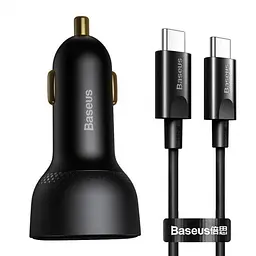 Автомобільний зарядний пристрій Baseus 100 W Superme Digital PPS DUAL 1U+1C + cable 100 W USB Type C TZCCZX-01