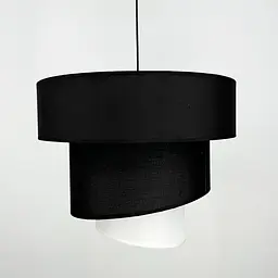 Дизайнерська люстра IONOS 2 з текстильним абажуром Line.F MJ 159-500 BK+BK+WT - мініатюра 3
