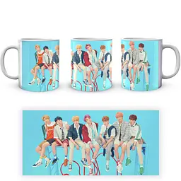 Кухоль GeekLand Bangtan Boys BTS Яскраво-блакитний фон Турніки CP 04.473.948 330 мл білий - мініатюра 3
