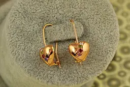 Сережки Xuping Jewelry надія в серці з різнокольоровими каменями 2,1 см золотисті