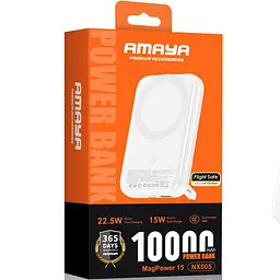Портативний ЗП Power Bank Amaya NX005 22.5W з БЗП 10000 mAh White - мініатюра 2