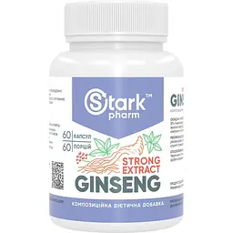 Адаптоген на основі женьшеню Stark Pharm Ginseng Strong Extract 60 капсул (100-70-0616353-20) - мініатюра 2