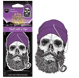Ароматизатор для авто Aroma Car Cellulose Dia Los Muertos Skull With A Pipe (10381)