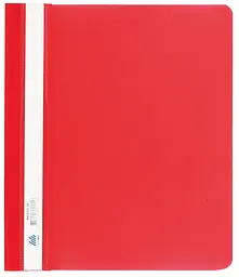 Швидкозшивач пластиковий, А5, PP, червоний, 12 шт.