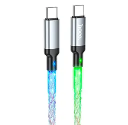 Кабель HOCO U112 Shine 60W charging data cable для Type-C to Type-C серый
