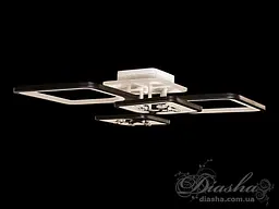 Люстра стельова LED Diasha 8157/2+2BK, 100W, 3200K-6000K, чорний метал, сучасний стиль, з диммером, акрилові плафони