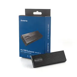 Корпус для M.2 NVME/SATA SSD CHIEFTEC CEB-M2C-TL, aluminium,USB 3.2 Gen2 Type-C, Чорний, RETAIL - мініатюра 6