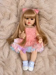 Реалістична Кукла Реборн 55 см повністю вінілова Doll Reborn Baby Born К0100312 - мініатюра 5