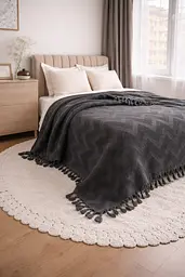 Плед-покривало Cotton TURComFor бавовна темно-сірий євро 200х230 см TC303375972