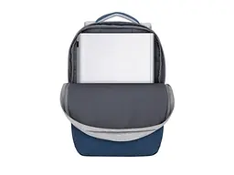 Рюкзак для ноутбука RIVACASE Prater 7567 17.3 grey/dark blue - мініатюра 9