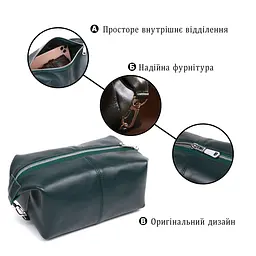 Практична універсальна косметичка Shvigel 16405 зелена - мініатюра 4