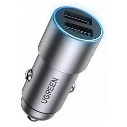 Автозарядка 2xUSB 24W USB-A Сіра CD130 QC 3.0 UGREEN