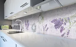 Вініловий кухонний фартух Прованс Лаванда наклейка для кухні ПВХ Абстракція Фіолетовий Happy Pocket Z181510 - мініатюра 6