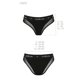Трусики з прозорою вставкою Passion PS002 PANTIES M, black - мініатюра 6
