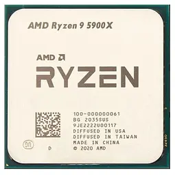 Процесор AMD Ryzen 9 5900X (100-000000061) (Socket AM4, 24T, 4.8 ГГц, Tray) Б/в