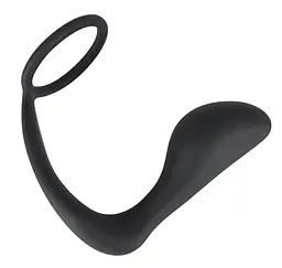 Ерекційне кільце з анальною пробкою Black Velvets Ring & Plug - мініатюра 3