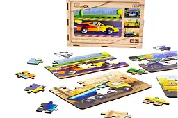 Пазл 4 в 1 "Транспорт" дерев'яний, 15 елем., у малюнку PuzzleOK - мініатюра 4