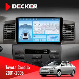 Штатна магнітола Toyota Corolla 2001-2006 Decker D9-010 6x128, DSP, 4G, 2K Decker (НФ-00009069)