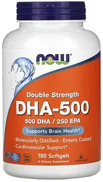Омега ДГК Now Foods DHA-500 180 гелевих капсул