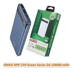 Зовнішній акумулятор Remax RPP-259 20000 mAh (74 WH) синій - мініатюра 3