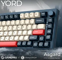 Механічна ігрова клавіатура GamePro MK-266-BL Asgard Yord Keychron Super Red Switch Bluetooth 5.2/2.4 ГГц/USB Blue - мініатюра 4