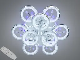 Сучасна LED люстра Dasha 8135/6+3HR LED 3color хром для вітальні з димером і пультом 64 см