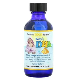 Дитячий DHA Омега-3 з вітаміном D3 California Gold Nutrition Baby's DHA Omega-3s with vitamin D3 2 рідких унції - мініатюра 3
