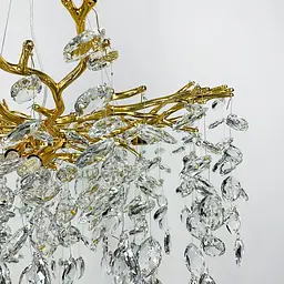 Вишукана золота люстра DIAMINA з кришталевим камінням Ø 60 см | Арт. 33007-600 GD | Line F - мініатюра 2