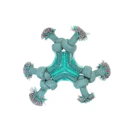 Іграшка для собак Misoko&Co Жувальна резинка з вузлами з мотузки light blue 20 cm